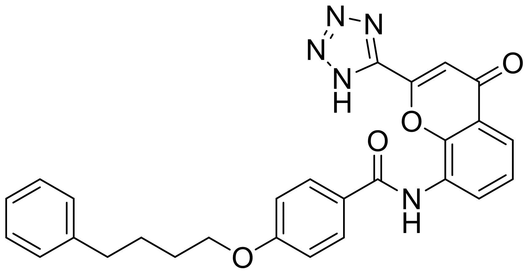 benzamide,n-(4-oxo-2-(1h-tetrazol-5-yl)-4h-1-benzopyran-8-yl)-4-(4-phenylbutox