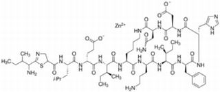 zinc N-{[2-(1-amino-2-methylbutyl)-4,5-dihydro-1,3-thiazol-4-yl]carbonyl}-L-leucyl-5-oxidanidyl-5-oxidanylidene-D-norvalyl-N-{(3S,6R,9S,12R,15S,18R,21S)-3-(2-amino-2-oxoethyl)-18-(3-aminopropyl)-12-benzyl-6-(carboxylatomethyl)-9-(1H-imidazol-5-ylmethyl)-15-[(1S)-1-methylpropyl]-2,5,8,11,14,17,20-heptaoxo-1,4,7,10,13,16,19-heptaazacyclopentacosan-21-yl}-L-isoleucinamide