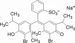 Sodium alpha-(3-bromo-5-isopropyl-4-oxo-2-methyl-2,5-cyclohexadienylidene)-2-(3-bromo-4-hydroxy-5-isopropyl-2-methylphenyl)toluenesulphonate