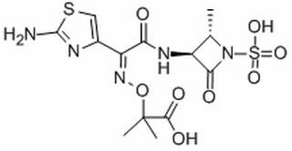 Propanoic acid, 2-[[[1-(2-amino-4-thiazolyl)-2-[(2-methyl-4-oxo-1-sulfo-3-azetidinyl)amino]-2-oxoethylidene]amino]oxy]-2-methyl-, [2R-[2α,3α(Z)]]-
