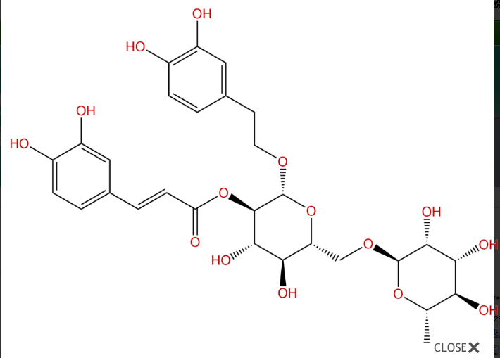 (2R,3R,4S,5S,6R)-2-(3,4-Dihydroxyphenethoxy)-4,5-dihydroxy-6-((((2R,3R,4R,5R,6S)-3,4,5-trihydroxy-6-methyltetrahydro-2H-pyran-2-yl)oxy)methyl)tetrahydro-2H-pyran-3-yl (E)-3-(3,4-dihydroxyphenyl)acrylate