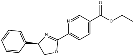 3-Pyridinecarboxylic acid, 6-[(4R)-4,5-dihydro-4-phenyl-2-oxazolyl]-, ethyl ester