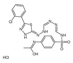 N-[4-[(E)-[2-[(E)-[[5-(2-chlorophenyl)-1,3,4-thiadiazol-2-yl]hydrazinylidene]methyl]hydrazinyl]methylideneamino]sulfonylphenyl]acetamide,hydrochloride