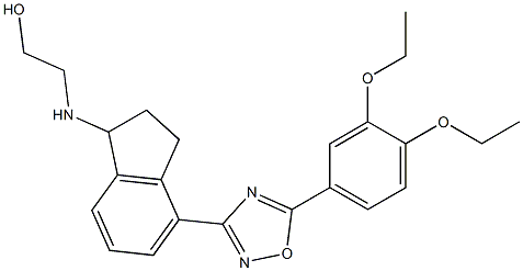 2-(4-(5-(3,4-Diethoxyphenyl)-1,2,4-oxadiazol-3-yl)-2,3-dihydro-1H-inden-1-ylamino)ethanolhydrochloride