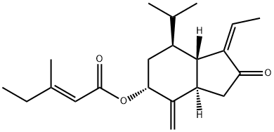 3-Methyl-2-pentenoic acid 1-ethylideneoctahydro-4-methylene-7-(1-methylethyl)-2-oxo-1H-inden-5-yl ester