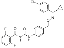 Benzamide, N-(((4-(((((4-chlorophenyl)cyclopropylmethylene)amino)oxy)methyl)phenyl)amino)carbonyl)-2,6-difluoro-