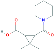 2,2-Dimethyl-3-(piperidin-1-ylcarbonyl)-cyclopropanecarboxylic acid