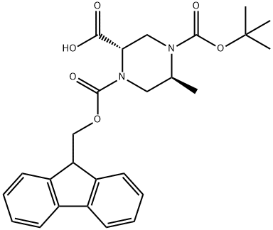 (2S,5S)-1-(((9H-fluoren-9-yl)methoxy)carbonyl)-4-(tert-butoxycarbonyl)-5-methylpiperazine-2-carboxylic acid