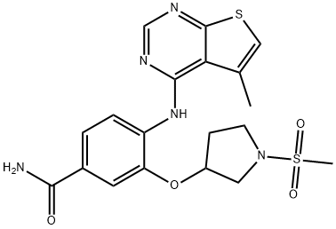 3-(1-methanesulfonyl-pyrrolidin-3-yloxy)-4-(5-methylthieno[2,3-d]pyrimidin-4-ylamino)-benzamide
