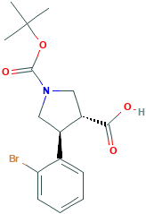 (3R,4S)-4-(2-Bromophenyl)-1-(tert-butoxycarbonyl)-pyrrolidine-3-carboxylic acid