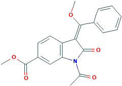1-Acetyl-3-(methoxy-phenyl-methylene)-2-oxo-2,3-dihydro-1H-indole-6-carboxylic acid methyl ester