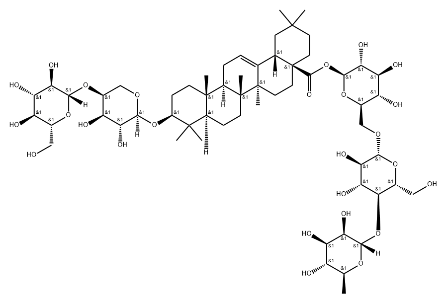 O-6-Deoxy-α-L-mannopyranosyl-(1→4)-O-β-D-glucopyranosyl-(1→6)-β-D-glucopyranosyl (3β)-3-[(4-O-β-D-glucopyranosyl-α-L- arabinopyranosyl)oxy]olean-12-en-28-oate