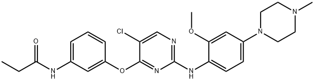 Propanamide, N-[3-[[5-chloro-2-[[2-methoxy-4-(4-methyl-1-piperazinyl)phenyl]amino]-4-pyrimidinyl]oxy]phenyl]-