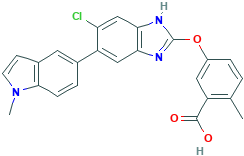 5-{[6-chloro-5-(1-methyl-1H-indol-5-yl)-1H-benzimidazol-2-yl]oxy}-2-methylbenzoic acid
