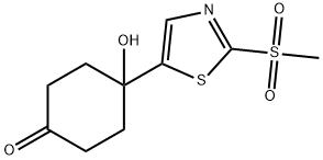 C10H13NO4S2 Zoom in  Options  4-hydroxy-4-(2-methanesulfonyl-thiazol-5-yl)-cyclohexanone