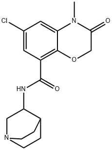 N-1-AZABICYCLO[2.2.2]-OCT-3-YL-6-CHLORO-3,4-DIHYDRO-4-METHYL-3-OXO-2H-1,4-BENZOXAZINE-8-CARBOXAMIDE, HYDROCHLORIDE