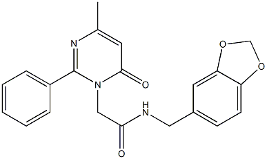 N-(1,3-benzodioxol-5-ylmethyl)-2-(4-methyl-6-oxo-2-phenylpyrimidin-1-yl)acetamide