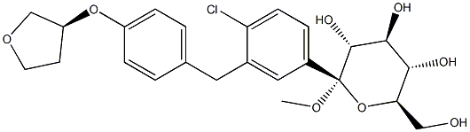 甲基 1-C-[4-氯-3-[[4-[[(3S)-四氢-3-呋喃基]氧基]苯基]甲基]苯基]-ALPHA-D-吡喃葡萄糖