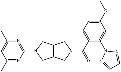 (5-(4,6-dimethylpyrimidin-2-yl)hexahydropyrrolo3,4-cpyrrol-2(1H)-yl)(4-methoxy-2-(2H-1,2,3-triazol-2-yl)phenyl)methanone