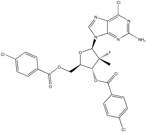 9-[(2R)-3,5-双-O-(4-氯苯甲酰基)-2-脱氧-2-氟-2-甲基-BETA-D-赤式五呋喃糖基]-6-氯-9H-嘌呤-2-胺