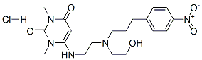 1,3-Dimethyl-6-((2-(N-(2-hydroxyethyl)-3-(4-nitrophenyl)propylamino)ethylamino)-2,4(1H),3H)-pyrimidinedione HCl