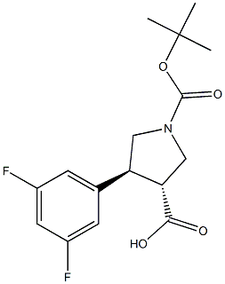 反式-1-(叔丁氧羰基)-4-(3,5-二氟苯基)吡咯烷-3-羧酸