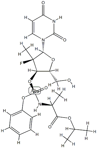 isopropyl ((S)-(((2R,3R,4R,5R)-5-(2,4-dioxo-3,4-dihydropyrimidin-1(2H)-yl)-4-fluoro-2-(hydroxymethyl)-4-methyltetrahydrofuran-3-yl)oxy)(phenoxy)phosph