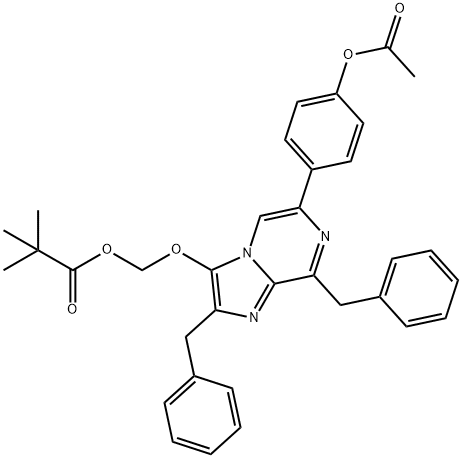 Propanoic acid, 2,2-dimethyl-, [[6-[4-(acetyloxy)phenyl]-2,8-bis(phenylmethyl)imidazo[1,2-a]pyrazin-3-yl]oxy]methyl ester