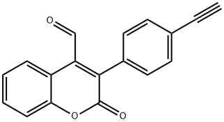 2H-1-Benzopyran-4-carboxaldehyde, 3-(4-ethynylphenyl)-2-oxo-