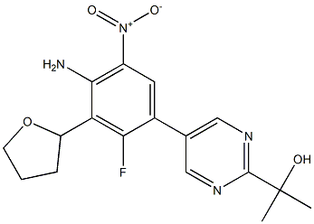 2-Pyrimidinemethanol, 5-[4-amino-2-fluoro-5-nitro-3-(tetrahydro-2-furanyl)phenyl]-α,α-dimethyl-