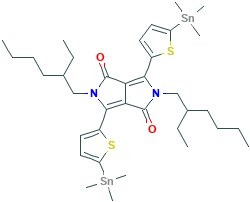 2,5-二(2-乙基己基)-3,6-二(5-三甲基锡)-吡咯并吡咯二酮