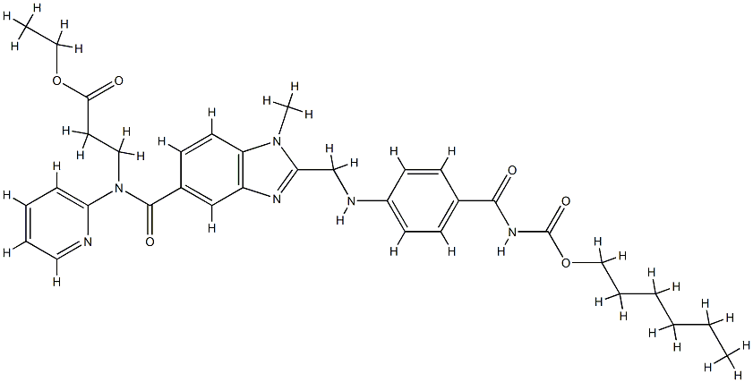N-[[2-[[[4-[[[(己氧基)羰基]氨基]羰基]苯基]氨基]甲基]-1-甲基-1H-苯并咪唑-5-基]羰基]-N-2-吡啶基-BETA-丙氨酸乙酯