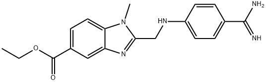 1H-Benzimidazole-5-carboxylic acid, 2-[[[4-(aminoiminomethyl)phenyl]amino]methyl]-1-methyl-, ethyl ester