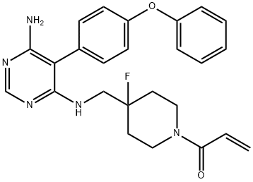 2-Propen-1-one, 1-[4-[[[6-amino-5-(4-phenoxyphenyl)-4-pyrimidinyl]amino]methyl]-4-fluoro-1-piperidinyl]-