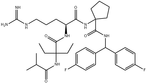 Cyclopentanecarboxamide, 1-[[(2S)-5-[(aminoiminomethyl)amino]-2-[[2-ethyl-2-[(2-methyl-1-oxopropyl)amino]-1-oxobutyl]amino]-1-oxopentyl]amino]-N-[bis(4-fluorophenyl)methyl]-