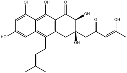 1(2H)-Anthracenone, 3,4-dihydro-2,3,6,8,9-pentahydroxy-3-[(3Z)-4-hydroxy-2-oxo-3-penten-1-yl]-10-(3-methyl-2-buten-1-yl)-, (2S,3R)-