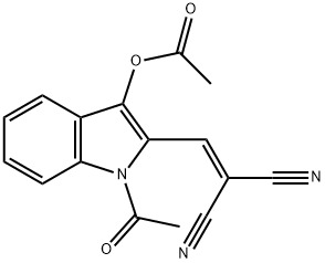 Propanedinitrile, 2-[[1-acetyl-3-(acetyloxy)-1H-indol-2-yl]methylene]-