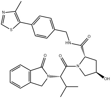 (2S,4R)-4-hydroxy-N-{[4-(4-methyl-1,3-thiazol-5-yl)phenyl]methyl}-1-[(2S)-3-methyl-2-(1-oxo-2,3-dihydro-1H-isoindol-2-yl)butanoyl]pyrrolidine-2-carboxamide