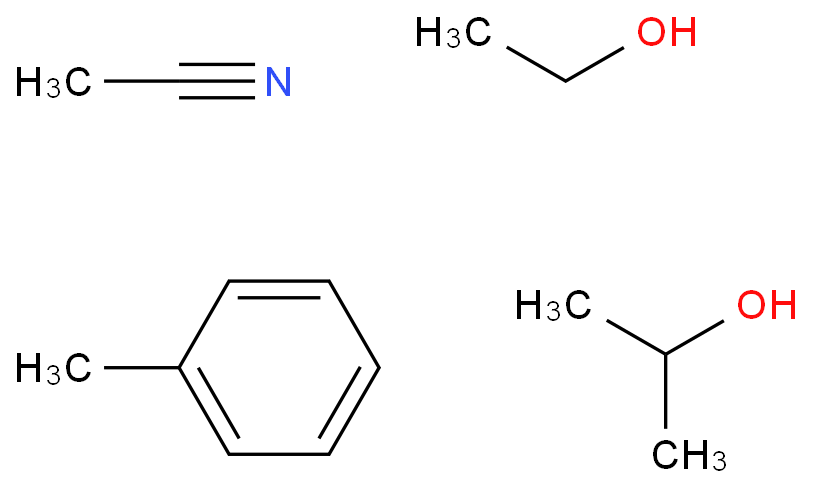 Acetonitrile,compounds,mixt. with ethanol,methylbenzene and 2-propanol