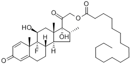 Pregna-1,4-diene-3,20-dione, 9-fluoro-11β,17,21-trihydroxy-16α-methyl-, 21-palmitate (6CI, 8CI)