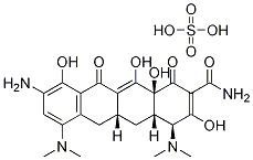 9-Amino minocycline sulfate [4S-(4aα,12aα)]-9-amino-4,7-bis(dimethylamino)-1,4,4a,5,5a,6,11,12a-octahydro-3,10,12,12a-tetrahydroxy-1,11-dioxo-2-naphthacenecarboxamide disulfate