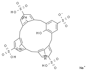 Calix[4]arene-4-sulfonic  acid  sodium  salt,  25,26,27,28-Tetrahydroxycalix[4]arene-5,11,17,23-tetrasulfonic  acid  sodium  salt