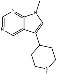7H-Pyrrolo[2,3-d]pyrimidine, 7-methyl-5-(4-piperidinyl)-