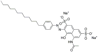 disodium (3E)-5-(acetylamino)-3-[2-(4-dodecylphenyl)hydrazinylidene]-4-oxo-3,4-dihydronaphthalene-2,7-disulfonate