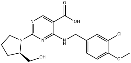 5-Pyrimidinecarboxylic acid, 4-[[(3-chloro-4-methoxyphenyl)methyl]amino]-2-[(2R)-2-(hydroxymethyl)-1-pyrrolidinyl]-