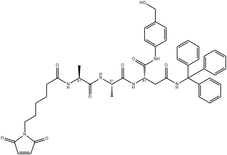 (S)-2-((S)-2-((S)-2-(6-(2,5-Dioxo-2,5-dihydro-1H-pyrrol-1-yl)hexanamido)propanamido)propanamido)-N1-(4-(hydroxymethyl)phenyl)-N4-tritylsuccinamide