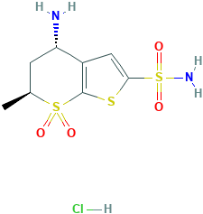 (4S,6S)-4-amino-6-methyl-7,7-dioxo-5,6-dihydro-4H-thieno[2,3-b]thiopyran-2-sulfonamide,hydrochloride