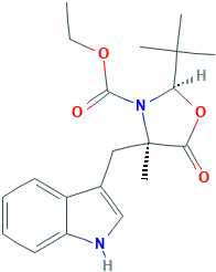 (2R,4R)-2-(tert-Butyl)-3-(ethoxycarbonyl)-4-(indol-3-yl-methyl]-4-methyl-1,3-oxazolidin-5-one
