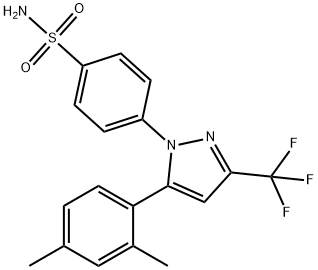 4-(5-(2,4-dimethylphenyl)-3-(trifluoromethyl)-1H-pyrazol-1-yl)benzenesulfonamide