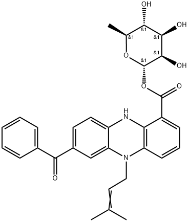 α-L-Mannopyranose, 6-deoxy-, 1-[7-benzoyl-5,10-dihydro-5-(3-methyl-2-buten-1-yl)-1-phenazinecarboxylate]